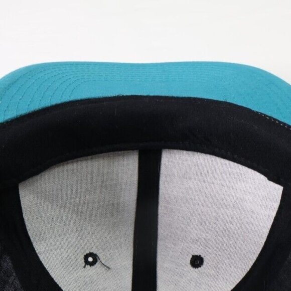 Sue Bee Honey Snap Back Baseball Cap Mens Hat Teal Black - Picture 9 of 11